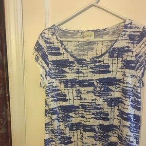 Porridge ladies's blue/white cap sleeve top M